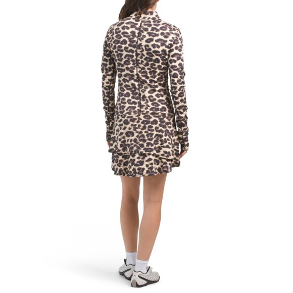 ELLABELLE leopard Made In Usa Upf 50 Lala Long Sleeve Mini Dress - Picture 2 of 2